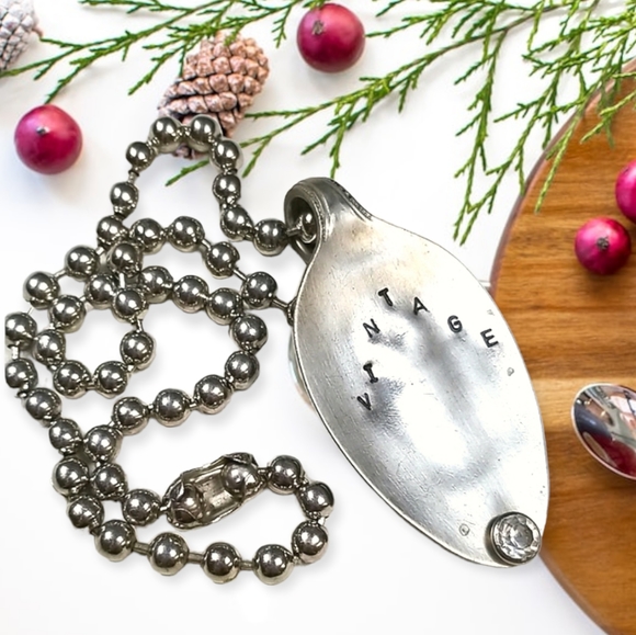 Hand Crafted Repurposed Vintage Spoon Ball Chain Necklace - Picture 5 of 16